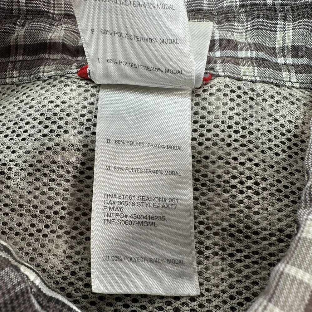 The North Face‎ Shirt Mens Small Gray Plaid Short Sleeve Button Hiking Outdoor
